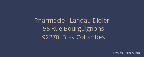 Pharmacie - Landau Didier