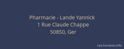 Pharmacie - Lande Yannick