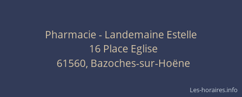 Pharmacie - Landemaine Estelle