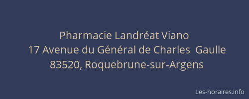Pharmacie Landréat Viano