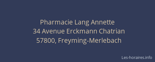 Pharmacie Lang Annette