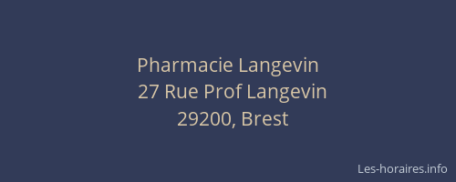Pharmacie Langevin