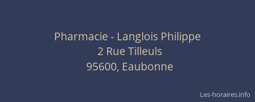 Pharmacie - Langlois Philippe