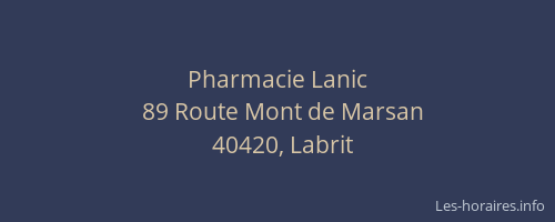 Pharmacie Lanic