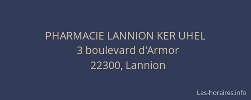 PHARMACIE LANNION KER UHEL