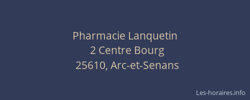 Pharmacie Lanquetin