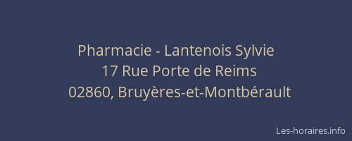 Pharmacie - Lantenois Sylvie