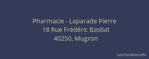Pharmacie - Laparade Pierre