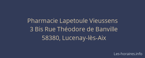 Pharmacie Lapetoule Vieussens