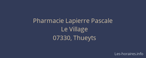 Pharmacie Lapierre Pascale