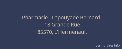 Pharmacie - Lapouyade Bernard