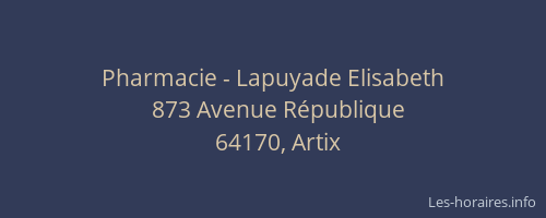 Pharmacie - Lapuyade Elisabeth
