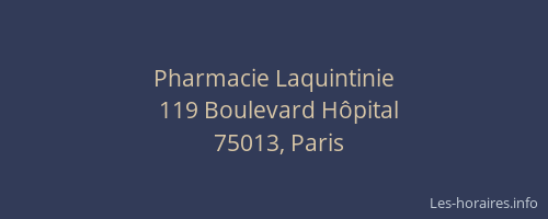 Pharmacie Laquintinie