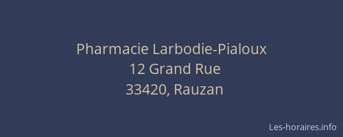 Pharmacie Larbodie-Pialoux