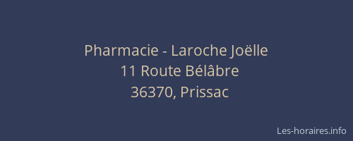 Pharmacie - Laroche Jo&euml;lle