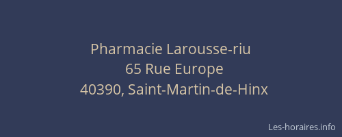 Pharmacie Larousse-riu