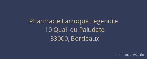 Pharmacie Larroque Legendre