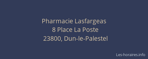 Pharmacie Lasfargeas
