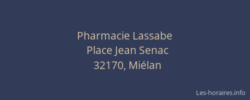 Pharmacie Lassabe