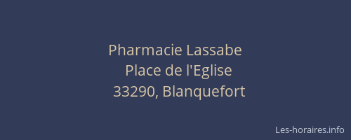 Pharmacie Lassabe