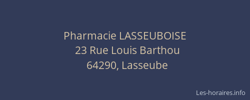Pharmacie LASSEUBOISE