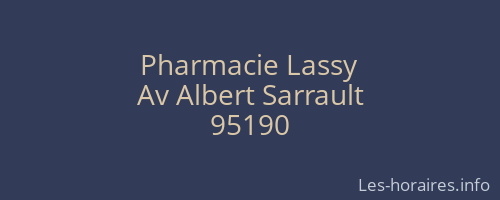 Pharmacie Lassy