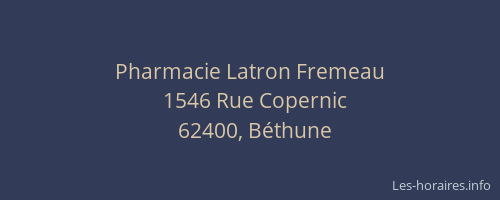Pharmacie Latron Fremeau