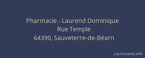 Pharmacie - Laurend Dominique