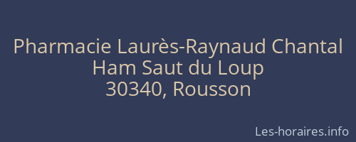 Pharmacie Laurès-Raynaud Chantal