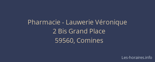 Pharmacie - Lauwerie Véronique