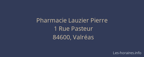 Pharmacie Lauzier Pierre