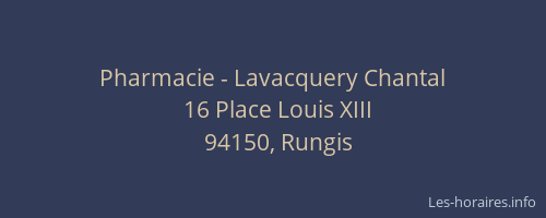 Pharmacie - Lavacquery Chantal