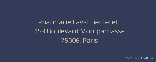 Pharmacie Laval Lieuteret