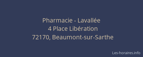 Pharmacie - Lavallée