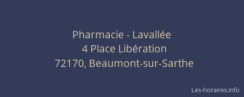 Pharmacie - Lavall&eacute;e