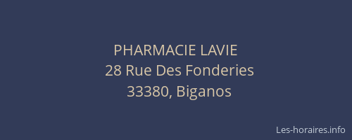 PHARMACIE LAVIE