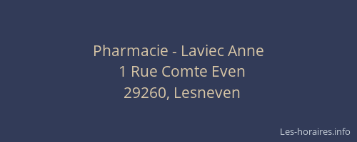 Pharmacie - Laviec Anne