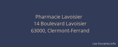 Pharmacie Lavoisier