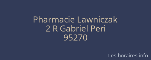 Pharmacie Lawniczak