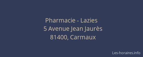 Pharmacie - Lazies