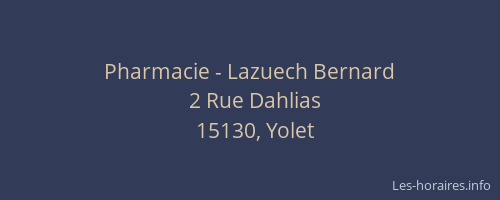 Pharmacie - Lazuech Bernard