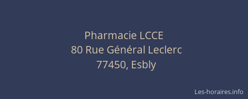 Pharmacie LCCE
