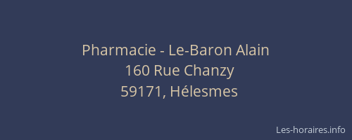 Pharmacie - Le-Baron Alain