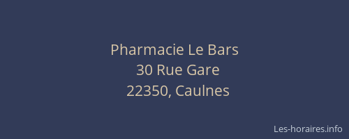 Pharmacie Le Bars