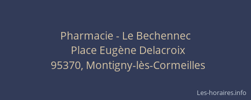 Pharmacie - Le Bechennec