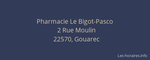 Pharmacie Le Bigot-Pasco