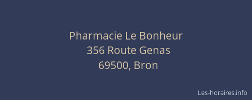 Pharmacie Le Bonheur