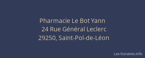 Pharmacie Le Bot Yann