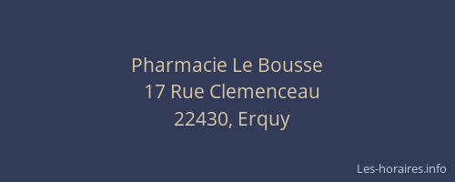 Pharmacie Le Bousse