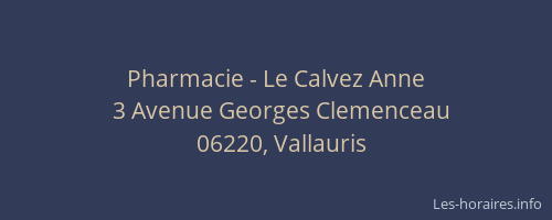 Pharmacie - Le Calvez Anne